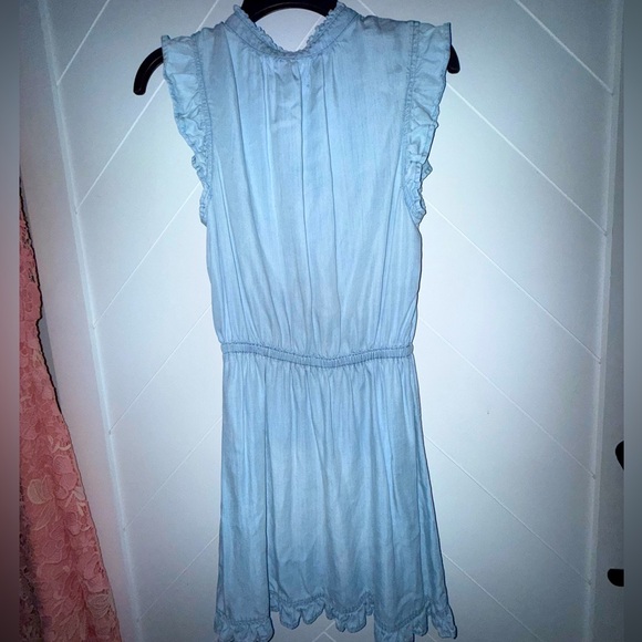 Bella Dahl Ruffle Sleeve Mini Dress Tencel Lycocell small Perennial Blue $165 - Picture 8 of 16